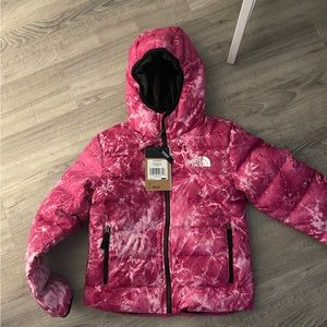 NWT GIRLS NORTH FACE PINK SKI JACKET REVERSIBLE 7 8 SMALL